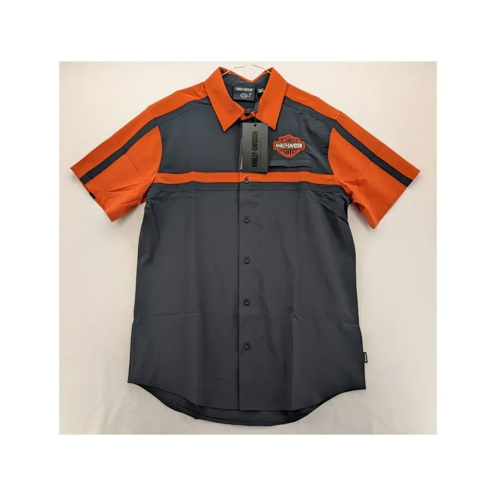 NWT Harley Davidson Men's Coolcore Bar & Shield Shirt in Vintage Orange size M